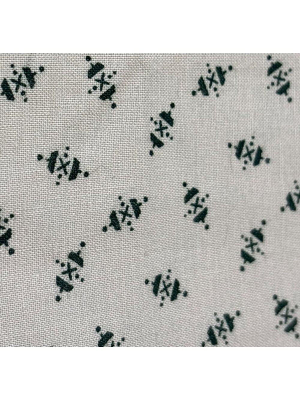 Beige & Green Tribal Patterned Cotton Fabric 1/2 yard x 30" Sewing Quilting
